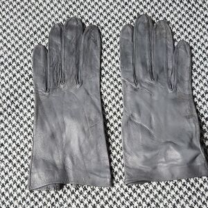 Vintage Midcentury Grey Leather Kink Dom Pin-Up Goth Vamp Gloves